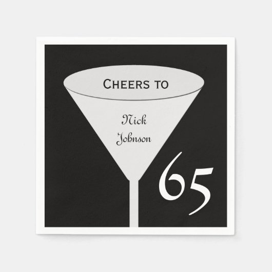 65e verjaardag partij papier servetten (Voorkant)