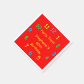 65e verjaardag, partijtijd, naam, rood papier servetten (Hoek)
