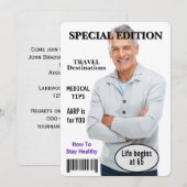 65e verjaardag Party Magazine Hoesje Uitnodiging (Voorkant / Achterkant)