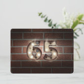 65e verjaardag Party-markiethouders lichten op bak Kaart (Staand voorkant)