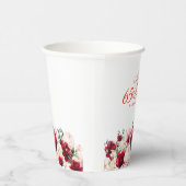 65e Verjaardag Party Red Rose Pink Peony Custom Papieren Bekers (Rechts)