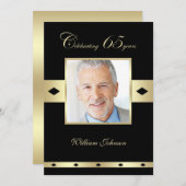 65e verjaardag Party Uitnodiging Foto 65e (Voorkant / Achterkant)