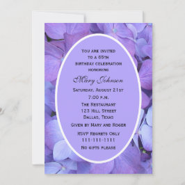 65e verjaardag Party uitnodiging Hydrangea