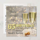 65e verjaardag - Persoonlijke uitnodigingen (Voorkant / Achterkant)