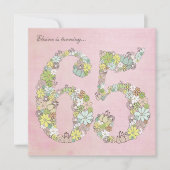 65e verjaardag Pink Blooms Aangepaste uitnodiging (Voorkant)