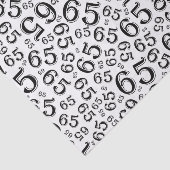 65e verjaardag Random Number Pattern Black/White Tissuepapier (Detail)
