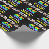 65e verjaardag: Regenboog "65"; Aangepaste foto's  Cadeaupapier (Hoek)