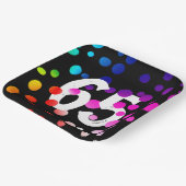 65e verjaardag RegenboogStippen op zwart Papieren Bordje (Gebogen)