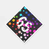 65e verjaardag RegenboogStippen op zwart Servet (Hoek)