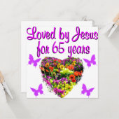 65E VERJAARDAG RELIGIEUS KAART (Voorkant / Achterkant in situ)