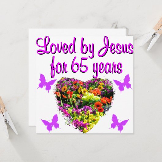 65E VERJAARDAG RELIGIEUS KAART (Voorkant / Achterkant in situ)