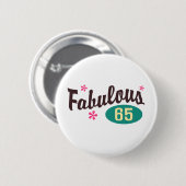 65e verjaardag ronde button 5,7 cm (Voorkant /achterkant)