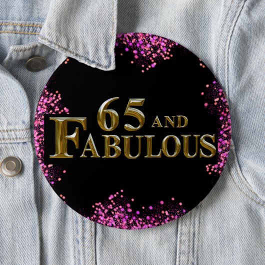 65e verjaardag ronde button 6,0 cm (In situ)