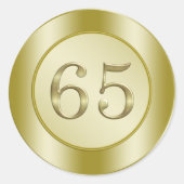65e verjaardag ronde sticker (Voorkant)