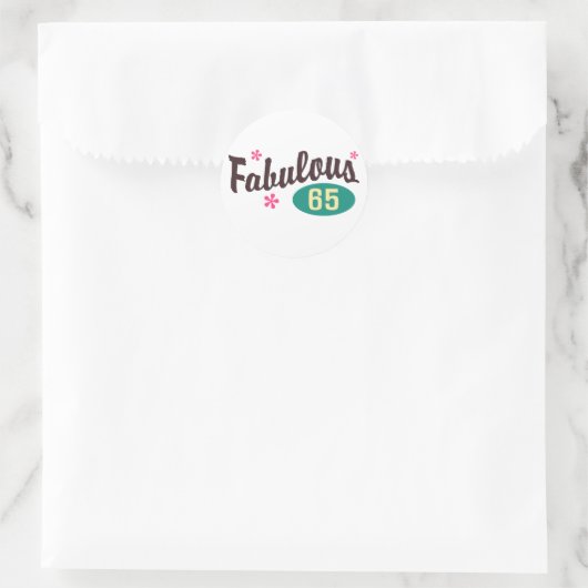 65e verjaardag ronde sticker (Tas)