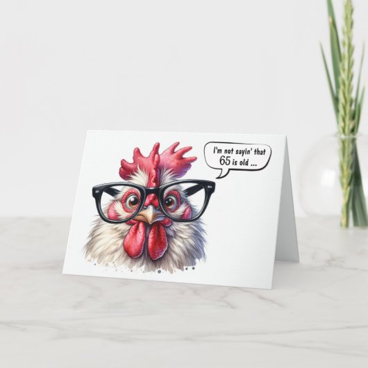 65e Verjaardag Rooster Humor Kaart (Voorkant)