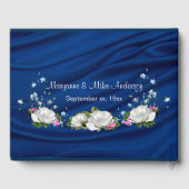 65e verjaardag Saffier Witte Rozen Custom Gastenboek (Achterkant)