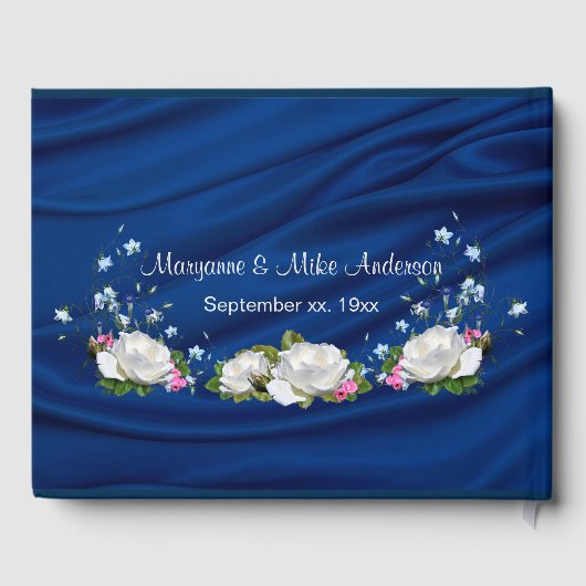 65e verjaardag Saffier Witte Rozen Custom Gastenboek (Achterkant)