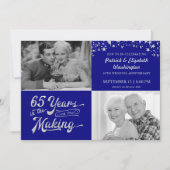 65e verjaardag Saffier Zilver Glitter Stars Kaart (Voorkant)