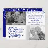 65e verjaardag Sapphire Silver Stars Kaart (Voorkant / Achterkant)