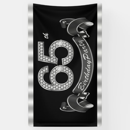 65e verjaardag spandoek (Verticaal)