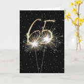65e verjaardag Sparkler op zwart Kaart (Gele Bloem)