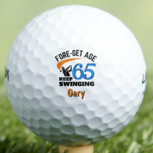 65e verjaardag stiefvader cadeau grappig blauw op golfballen