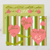 65e verjaardag Uitnodiging (Voorkant / Achterkant)