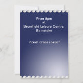 65e verjaardag Uitnodiging - Blauw & Zilver (Achterkant)