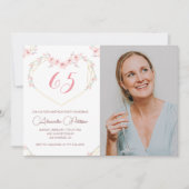 65e verjaardag uitnodigingen Boho Floral Foto (Voorkant)