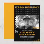 65e verjaardag uitnodigingen Mannen Fotospray verf (Voorkant / Achterkant)