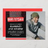 65e verjaardag uitnodigingen Mannen Party Foto Roo (Voorkant / Achterkant)