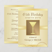 65e verjaardag Uitnodigingen van de Verzekeringspa (Voorkant / Achterkant)