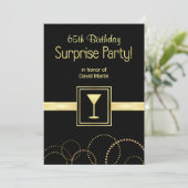 65e verjaardag Uitnodigingen voor een verrassingsd (Staand voorkant)