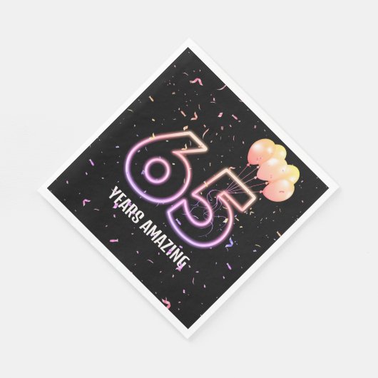 65e verjaardag van de ballonnen en Confetti Servet (Hoek)