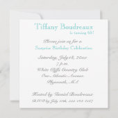 65e verjaardag van de uitnodiging - Aqua (Achterkant)