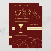 65e verjaardag van de uitnodiging van de Birthday  (Voorkant / Achterkant)