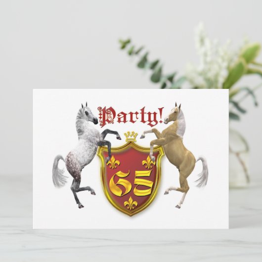 65e verjaardag van de uitnodiging van de Birthday  (Staand voorkant)