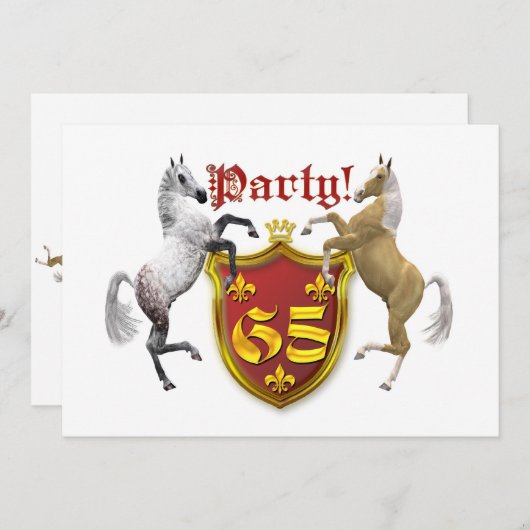 65e verjaardag van de uitnodiging van de Birthday  (Voorkant / Achterkant)