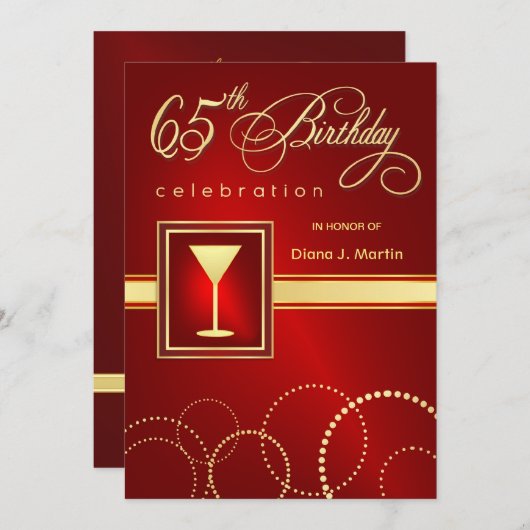 65e verjaardag van de uitnodigingen van de Partij  (Voorkant / Achterkant)