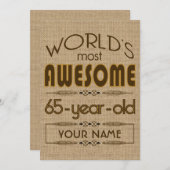 65e verjaardag van de viering van de wereld Best F Kaart (Voorkant / Achterkant)