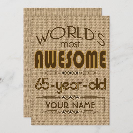 65e verjaardag van de viering van de wereld Best F Kaart (Voorkant / Achterkant)