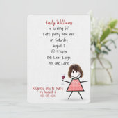 65e verjaardag van het meisje met wijn kaart (Staand voorkant)