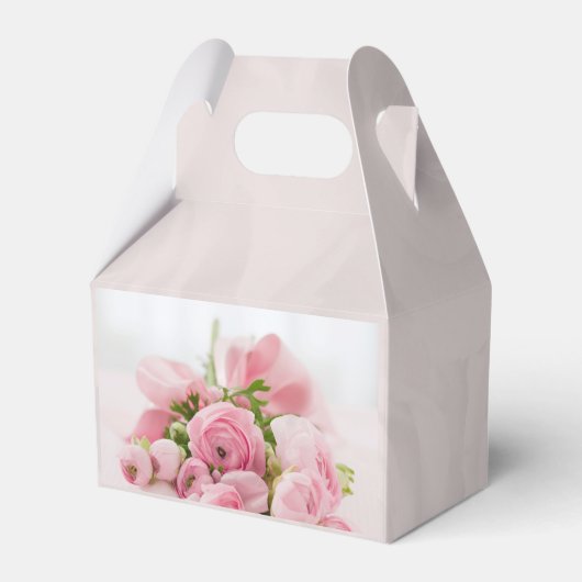 65e verjaardag van roze rozen bedankdoosjes (Achterkant)