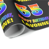 65e verjaardag: Vet, Leuk, Eenvoudig, Regenboog 65 Cadeaupapier (Rol Hoek)