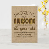 65e verjaardag viering wereld beste Fabulous Kaart (Gele Bloem)