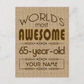 65e verjaardag viering wereld beste Fabulous Uitnodiging Briefkaart (Voorkant)