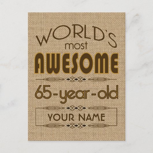 65e verjaardag viering wereld beste Fabulous Uitnodiging Briefkaart (Voorkant)