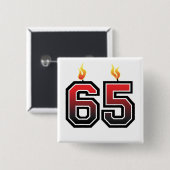 65e verjaardag vierkante button 5,1 cm (Voorkant /achterkant)