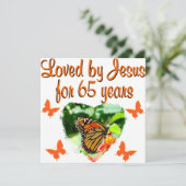 65E VERJAARDAG VLINDER KAART (Staand voorkant)